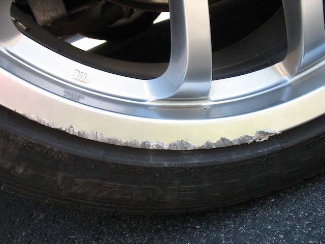 Wheel damage looks like